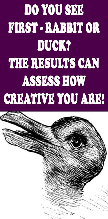 WHAT DO YOU SEE FIRST – RABBIT OR DUCK? THE RESULTS CAN ASSESS HOW CREATIVE YOU ARE!